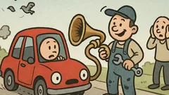 Dowcip: Mechanik mówi: hamulców nie ma, klakson jest