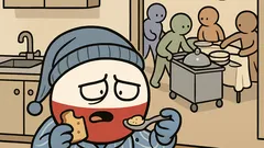 Dowcip: Pośpiesz się ze śniadaniem — przerwa obiadowa!